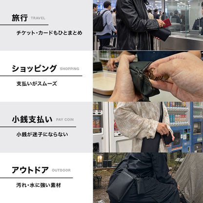 Eimless (エイムレス)  スマホポーチ メンズ ミニポーチ 2点セット 6.3インチ対応 お財布付き 防水 ポーチ スマホ ポーチ イヤホンケース イヤホンポーチ ショルダーポーチ スマホ ショルダー ポシェット バッグ お財布ショルダー サコッシュ ミニイヤホンバッグ ガジェット