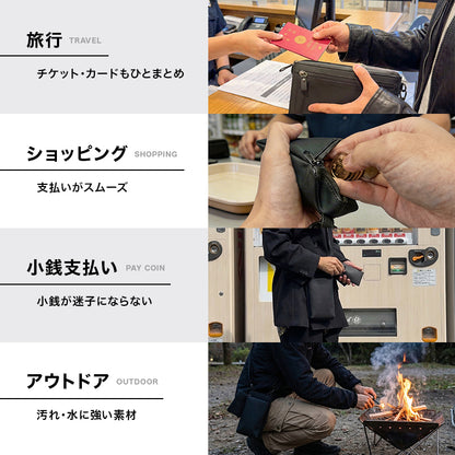 Eimless (エイムレス) 防水 スマホポーチ&ミニポーチセット メンズ 大画面スマホ対応 6.9インチスマホ ワイヤレスイヤホン収納 お財布付き ポーチ PUレザー製 スマホ ポーチ スマートフォンポーチ ショルダーポーチ スマホ ショルダー ポシェット お財布ショルダー 男性