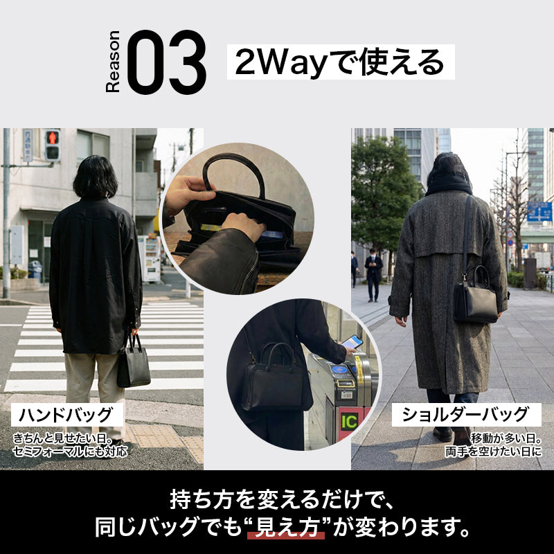 Eimless 2Way 防水ミニバッグ 21x25x9.5cm 770g 8.3インチ ミニタブレット対応 ショルダー ハンド メンズ スマホポーチ 小さめ 手提げ 肩掛け 斜めがけ