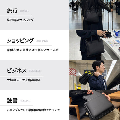 Eimless 2Way 防水ミニバッグ 21x25x9.5cm 770g 8.3インチ ミニタブレット対応 ショルダー ハンド メンズ スマホポーチ 小さめ 手提げ 肩掛け 斜めがけ
